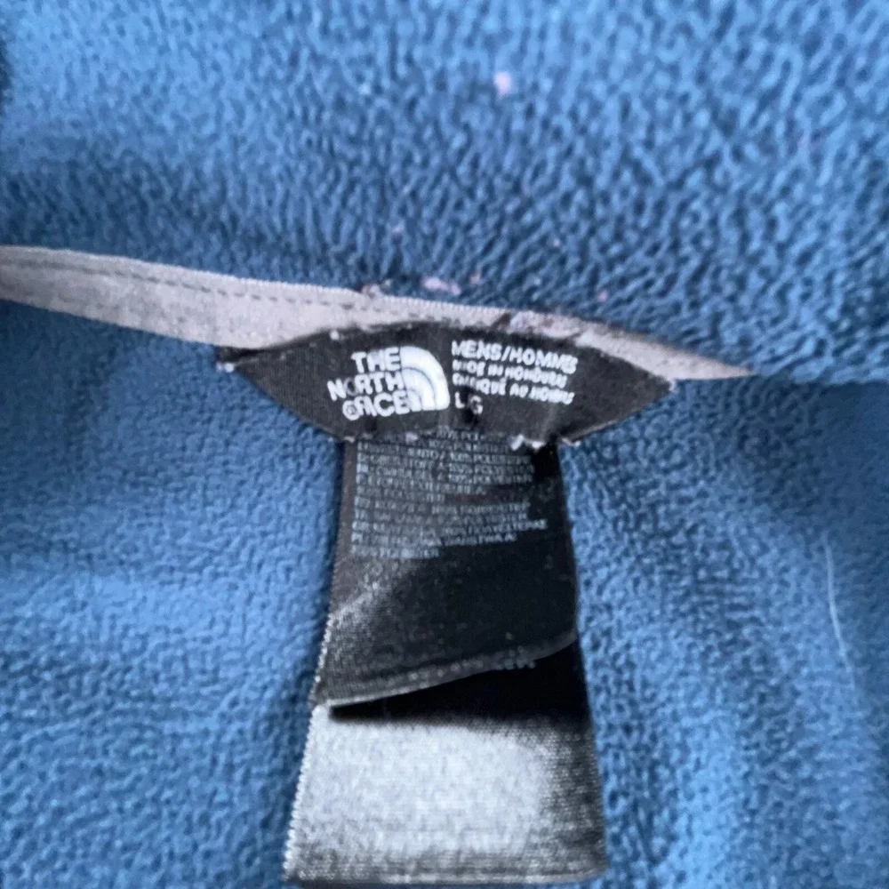 North Face Jacket Men Large Blue Gray Fleece Full Zip Sweater Layer‎ Pocket  *